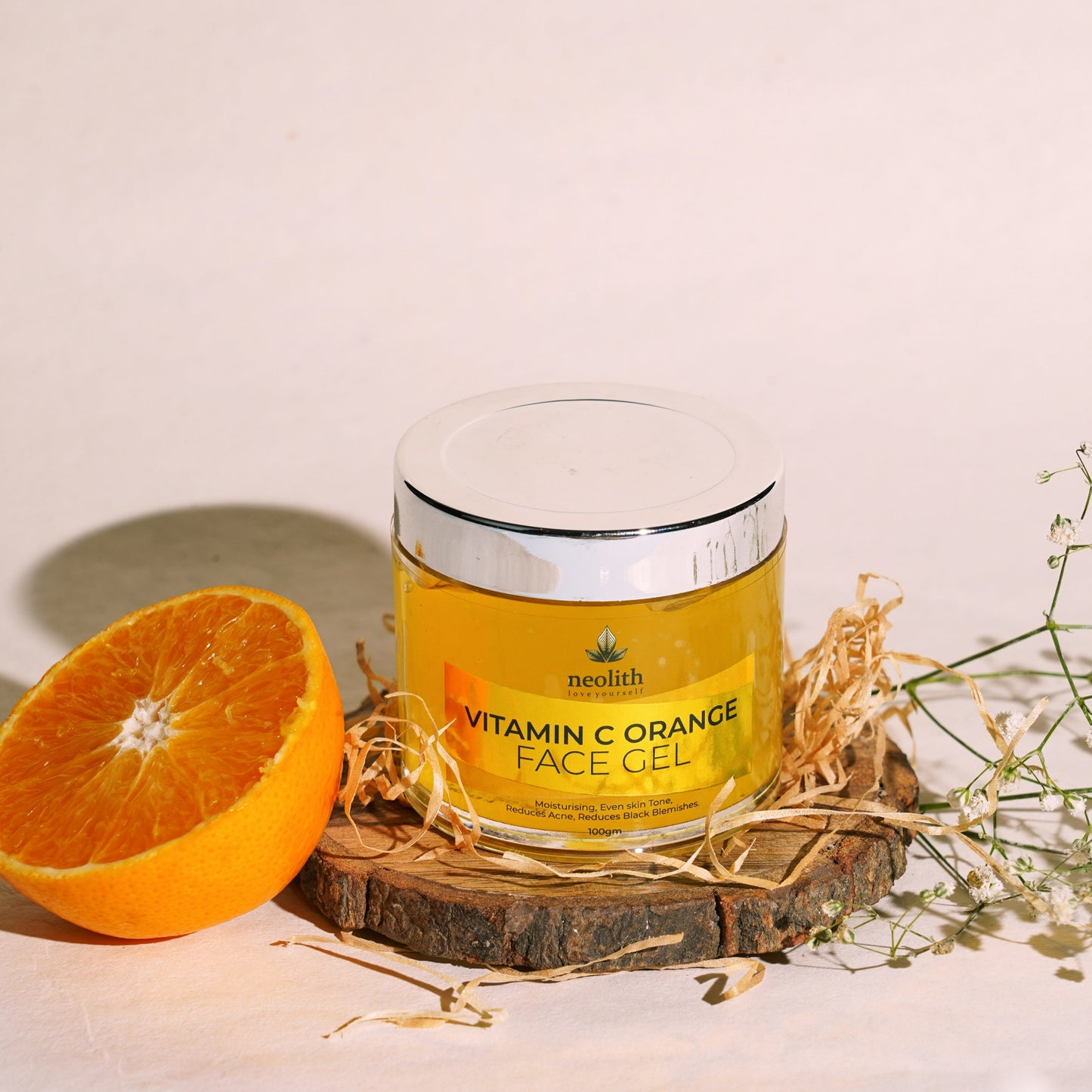 Neolith Vitamin C Orange Face Gel -Gel Scrub, Oil control, Hydrating, Refreshing, Cooling, Moisturizing, Skin brightening, Polishing | 100 gm