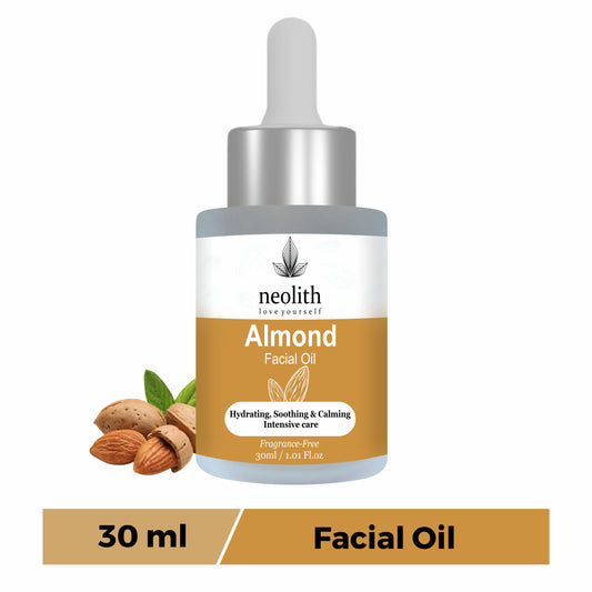 Neolith Almond Facial Oil, Fragrance Free | Hydrating, Soothing & Calming Intensive Care Facial Oil (30ml)