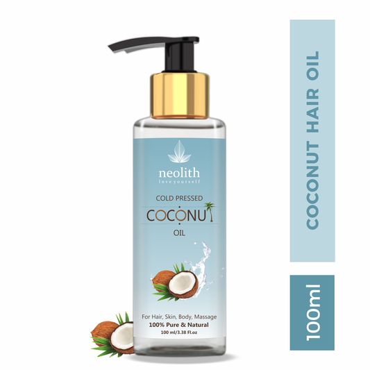 Neolith 100% Pure, Natural, Cold Pressed Coconut oil || For Dry & Frizzy Hair, Dry Scalp, Skin and Body || 120 ML
