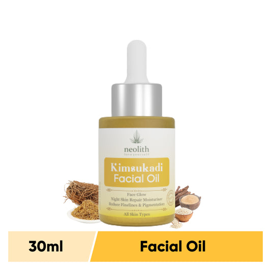 Neolith Kimsukadi Facial Oil 100% Organic for Blemishes, Acne, Dark spots, Glowing, Brightening skin with Misty & Rich Natural aroma || Ayurvedic formulation 16 precious herbs with pure Sandalwood, Saffron oil for Skin Glowing, Anti aging, Skin repair