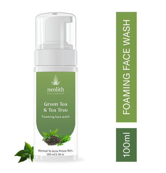 Neolith Green Tea and Tea Tree Foaming Face Wash || Acne Control, Skin Rejuvenation, Oil Control || 100 Ml
