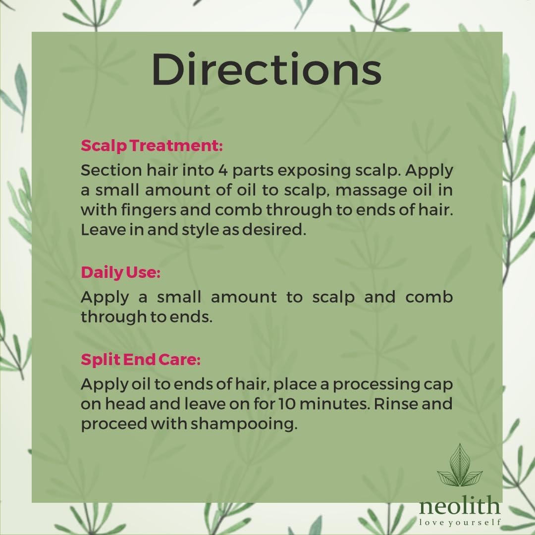 Neolith Natural Rosemary oil for Hair Growth with Mint and Biotin | For Hair growth, Strong roots, Scalp nourishment, Anti Dandruff