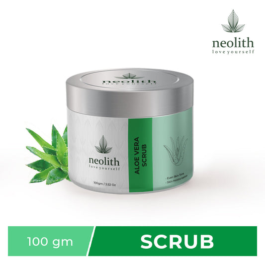 Neolith Aloe Vera Scrub || Winter Scrub || Exfoliating Face Scrub For Reduce Acne, Blackheads & Whiteheads, Ideal For Dry & Dull Skin, With Almond Oil, ECOCERT Certified raw materials, Paraben & Sulphate Free -100 gm || For Women & Men