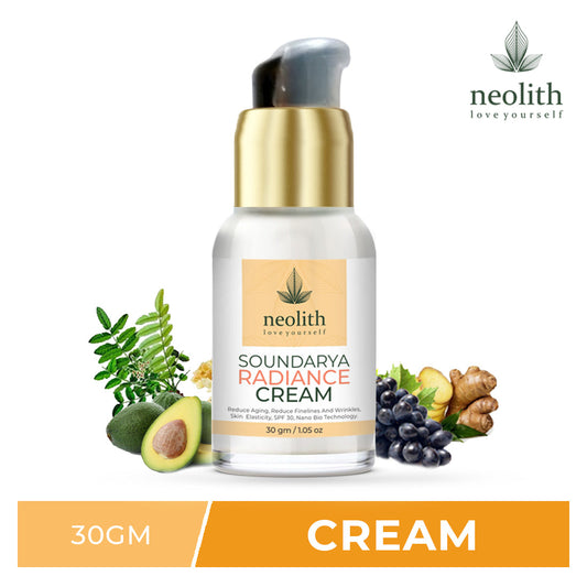 Neolith Saundarya Radiance Face Cream for Glowing skin, Light weight calming moisturizer, Natural tone booster, Anti aging, Skin Tightening || Nano bio technology Korea || 30gm || No Silicon, No Mineral Oil, 100% Natural