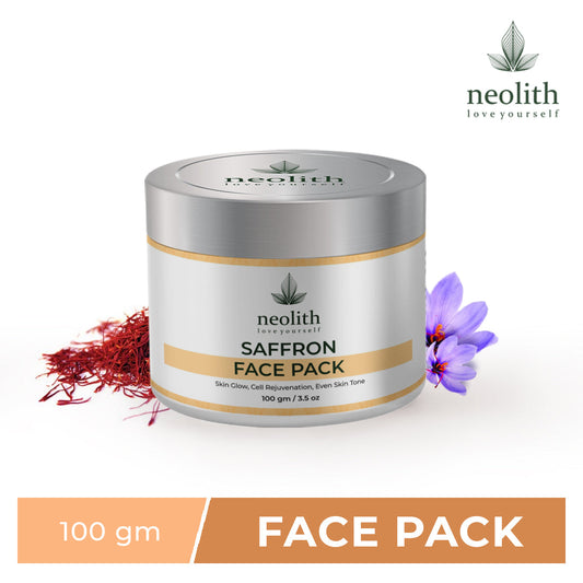 Neolith Saffron Face Pack || Skin Brightening Clay Face Mask For Glowing Skin, Tan Removal, Oil Control, Acne & Fairness || Organic || For Women & Men || 100g