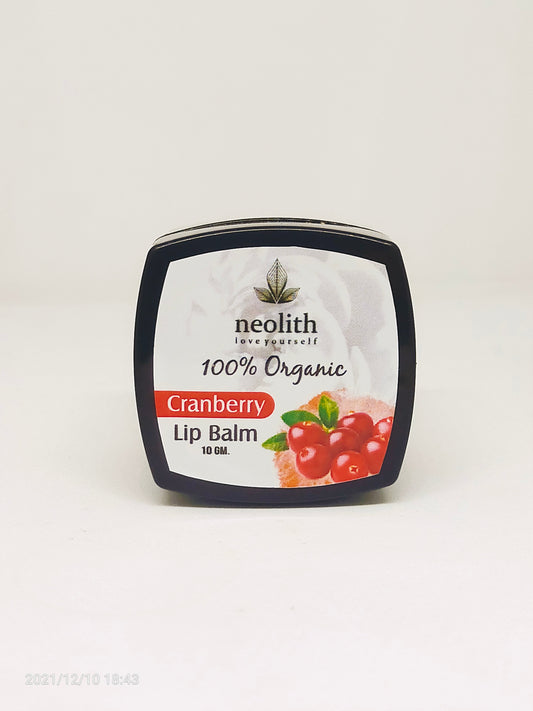 Neolith Cranberry Lip Balm || 100% Organic, Paraben & Sulphate Free || Lip Moisturiser, Lip Mask || Dry & Chopped Lip Care || 10 GM