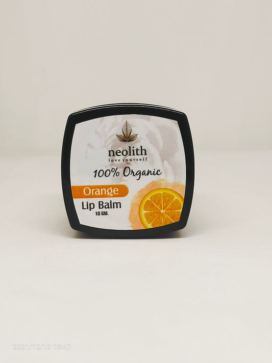 Neolith Orange Lip Balm || 100% Organic, Paraben & Sulphate Free || Lip Moisturiser, Lip Mask || For Dry & Chopped Lips Care || 10 GM